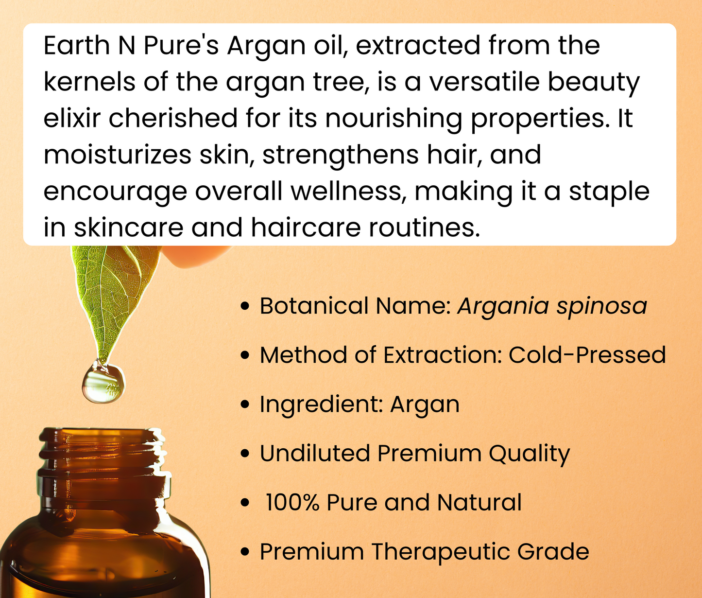 Earth N Pure Pure Moroccan Argan Oil 100 ML Combo– Cold Pressed Hair & Skin Oil