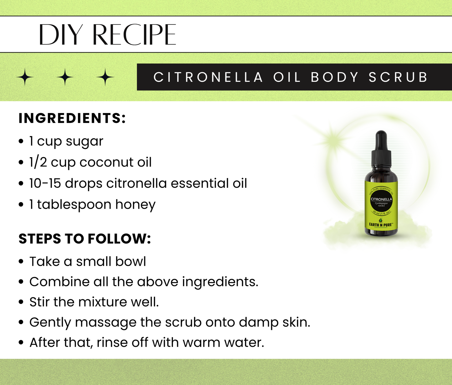 Earth N Pure Citronella Oil 15 ML Combo– Pure Natural Essential Oil for Skin & Home