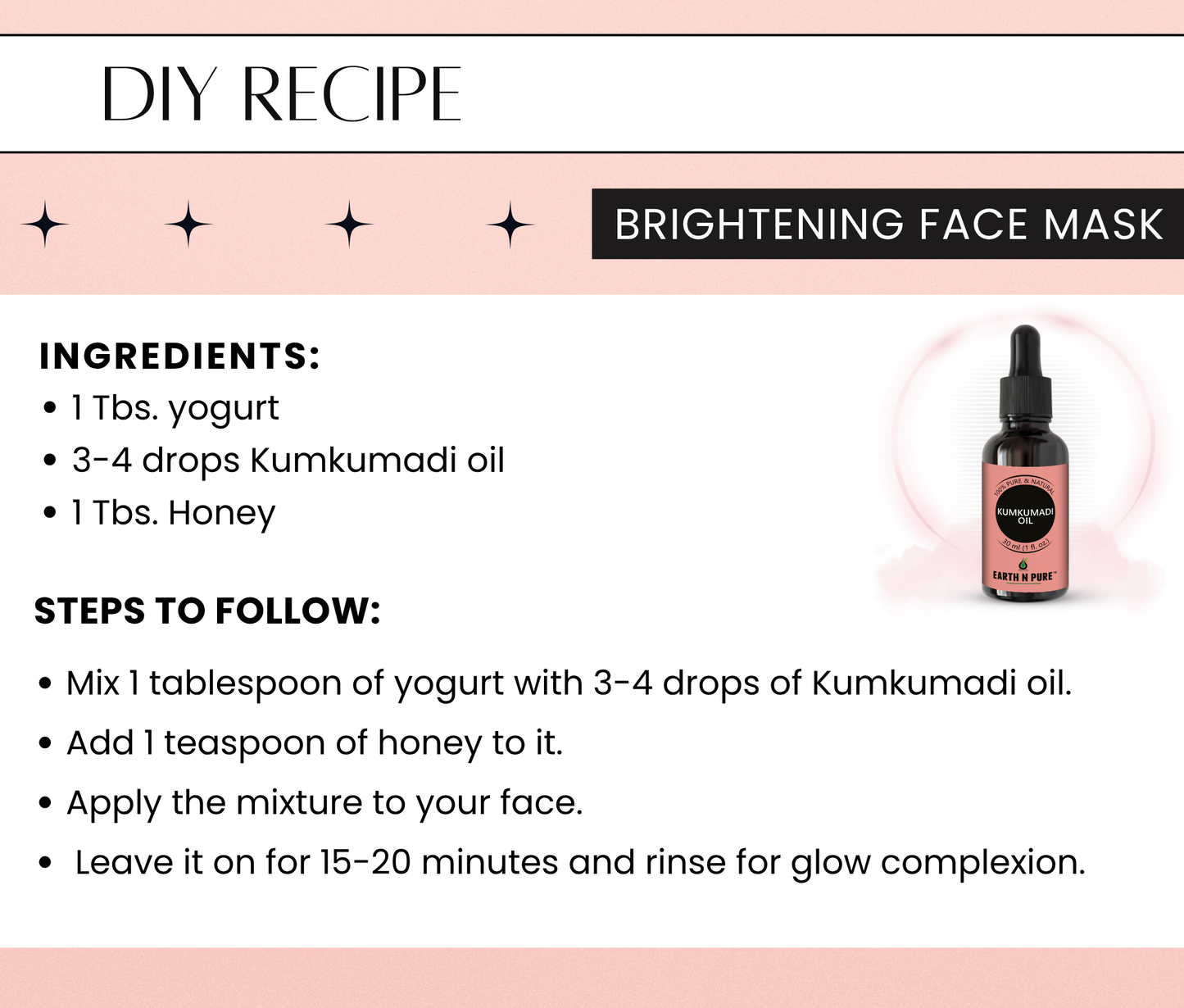 Earth N Pure Kumkumadi Oil for Glowing Skin, Face Brightening & Anti-Aging