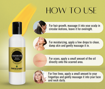 Earth n Pure Castor Oil Combo for Hair Growth & Scalp Care