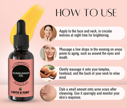 Earth N Pure Kumkumadi Oil 15ml Combo –Face Glow & Brightening Oil