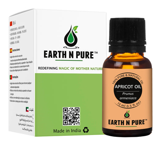 Bottle of cold pressed apricot kernel oil
