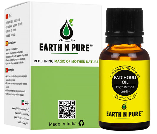 Earth N Pure Patchouli Essential Oil – 100% Pure & Natural Patchouli Oil for Aromatherapy, Diffusers & Skincare