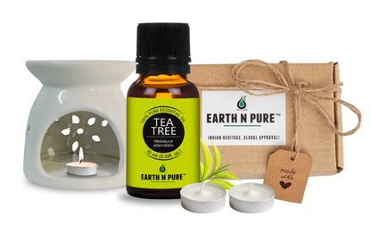 Earth N Pure Tea Tree Essential Oil Blend with Diffuser Set | 10 ml | Aromatherapy & Skincare