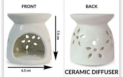 Earth N Pure Vanilla Oil Diffuser Set (with 2 Tea Light Candles) | Aromatherapy & Home Fragrance