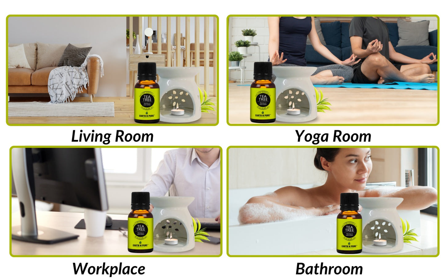 Earth N Pure Tea Tree Essential Oil Blend with Diffuser Set | 10 ml | Aromatherapy & Skincare