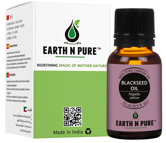 Earth N Pure Blackseed Oil bottle on white background