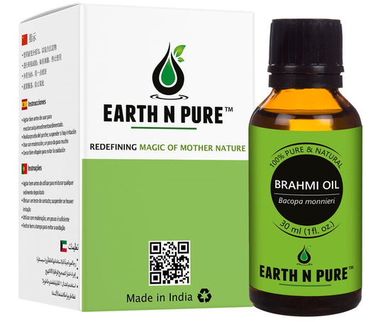 Earth N Pure Brahmi Oil bottle with natural herbs
