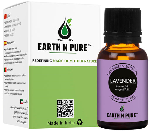 Earth N Pure Lavender Oil bottle with packaging